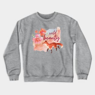 Wild Beauty Watercolour Fox and Flowers Crewneck Sweatshirt